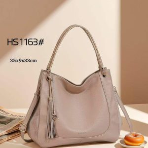 Bolso de Mano Sintético Maxfly de Mujer con 2 Asas Cortas tipo Coco y Bolsillo Trasero con Cremallera