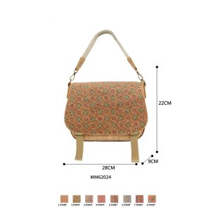 Bolso de Hombro Universitario Ecológico en Corcho para Mujer con Solapa y Bonito Diseño
