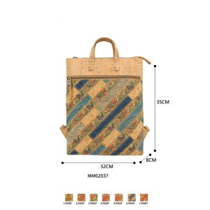 Alegre Mochila Ecológica de Corcho con Bolsillo Frontal y Gran Capacidad para Mujer