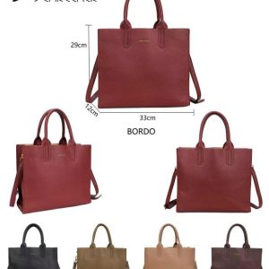Bolso de Mano Sintético tipo Tote para Mujer con 3 Compartimentos Internos y Gran Capacidad