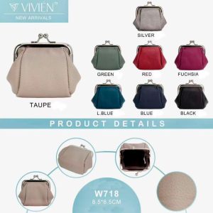 Monedero Sintético Compacto con Cierre de Click y Diseño Elegante para Mujer