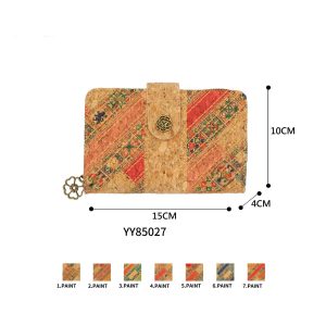 Cartera Ecológica de Corcho para Mujer con Bonito Diseño, Solapa y Cremallera