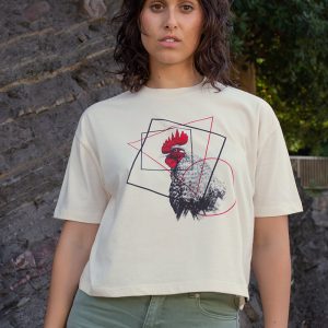 Camiseta orgánica corta beige GALLO