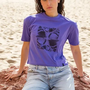 Camiseta orgánica corta morada MARIPOSA