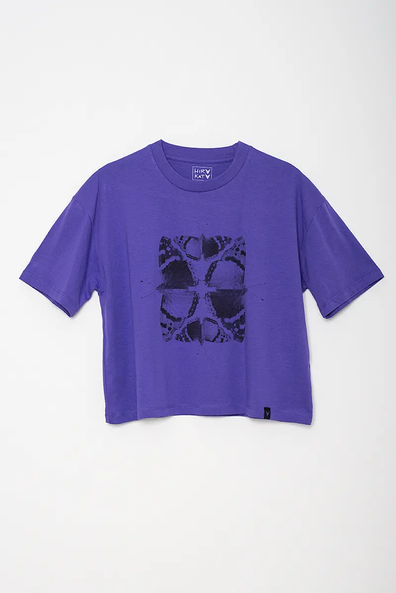 Camiseta orgánica corta morada MARIPOSA - Imagen 3