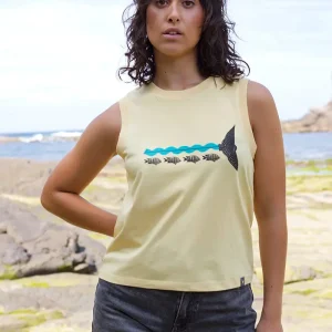 Camiseta orgánica sin mangas amarillo SNORKEL