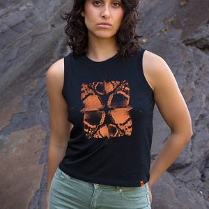 Camiseta orgánica sin mangas negro MARIPOSA