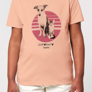Camiseta orgánica niñ@ rosa nude HIRU KATU LOVERS