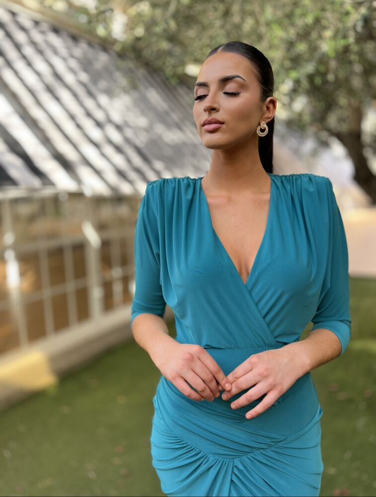 Vestido Donatella Turquesa - Imagen 4