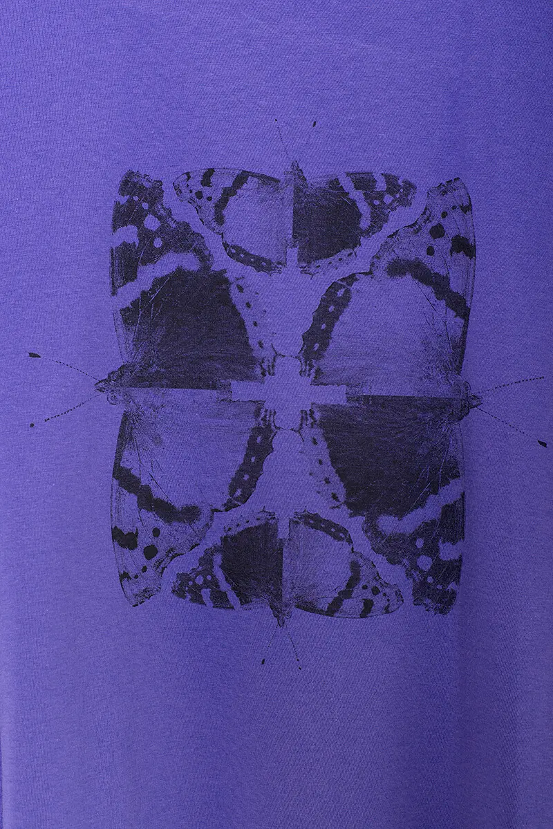 Camiseta orgánica corta morada MARIPOSA - Imagen 4
