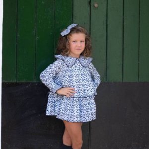 Vestido liberty azul cuellos