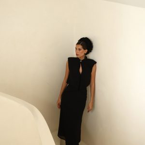 Falda Abril Lunares Negra