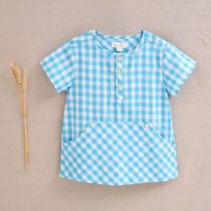 Camisa cuadros vichy azul