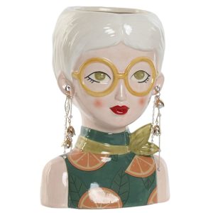 MACETERO BUSTO CHICA PELO BLANCO