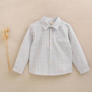 Camisa cuadro vichy gris