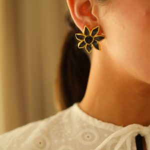 Pendientes Gardenia Negro