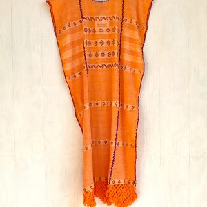 Huipil «Valentina» mandarina unión bouganvillia