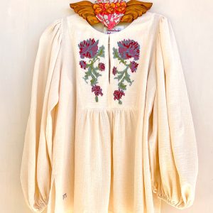 Blusa «Catalina» flor ciruela