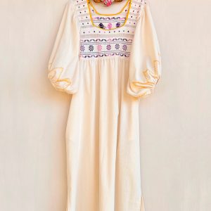 Vestido «Manuela» bordado amarillo