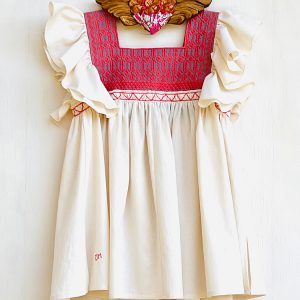 Blusa «Petra» manta y pechera coral