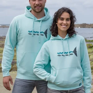 Sudadera orgánica capucha azul caribe SNORKEL