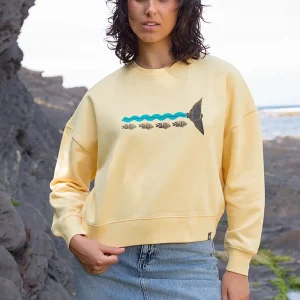 Sudadera orgánica mujer amarillo claro SNORKEL
