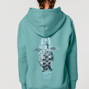 Sudadera orgánica capucha niñ@ verde OZEANO