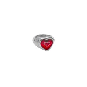 ANILLO CORAZÓN ROJO. CICLÓN
