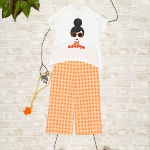 Crop Sarga vichy coral