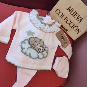 Jubón y Polaina Rosa Bebé