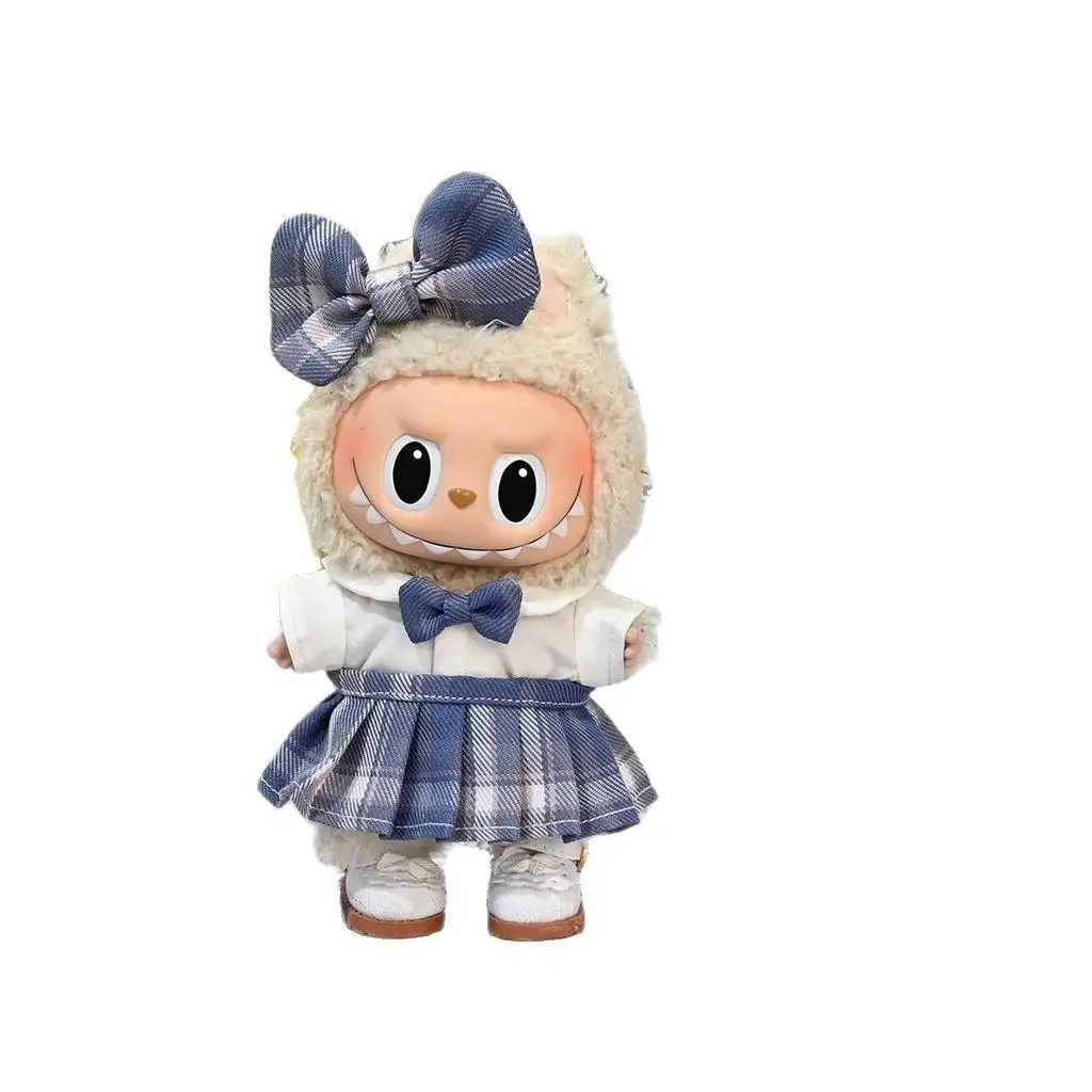 Conjunto de Ropa Kawaii para Muñeca Labubu – Vestido Azul con Lazo - Imagen 3
