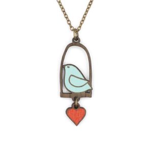 BLUE BIRD & LOVE COLLAR. MATERIA RICA