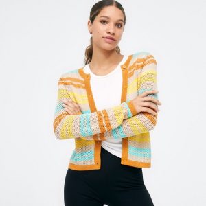 CHAQUETA PUNTO RAYAS AMARILLA SURKANA