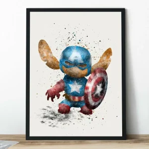 Póster Stitch Captain America