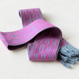 Fajín gris azuloso y rosa