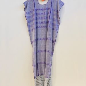 Huipil «Valentina» morado y plata