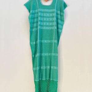 Huipil «Valentina» verde y plata