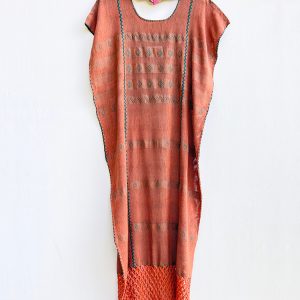 Huipil «Valentina» ladrillo y verde