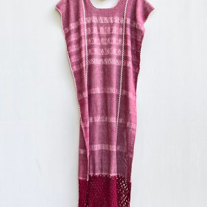 Huipil «Valentina» vino y beige