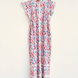 Vestido «Robertita» flores azul y rosa