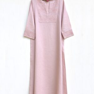 Vestido «Ana» lino palo rosa