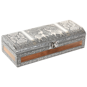JOYERO PLATEADO BAÚL ELEFANTES
